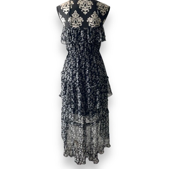 NWT EXPRESS Floral print halter tiered ruffle high low dress sz S - Picture 9 of 10